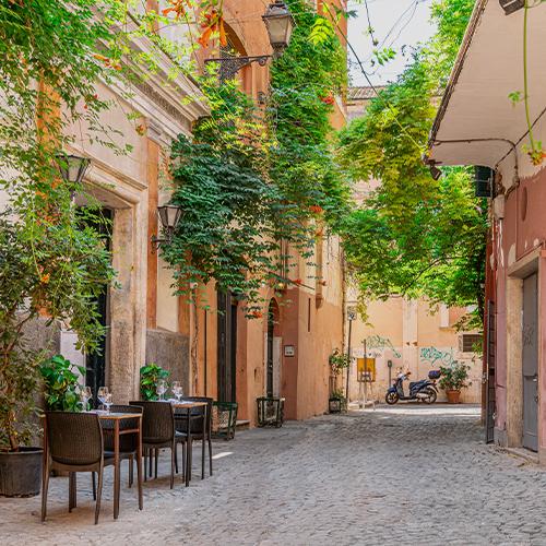 Cobbled European street