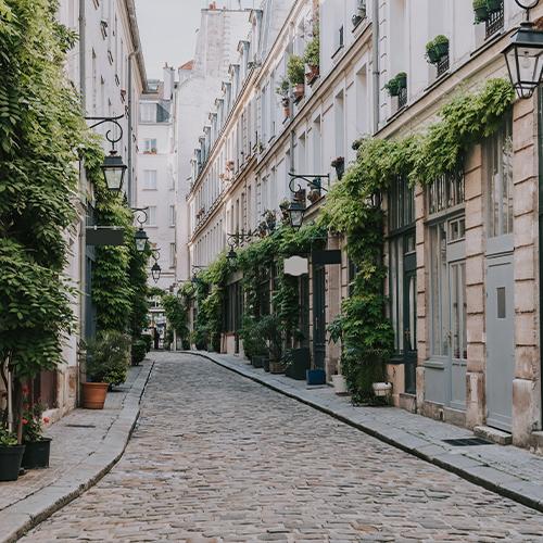 Cobbled European alley